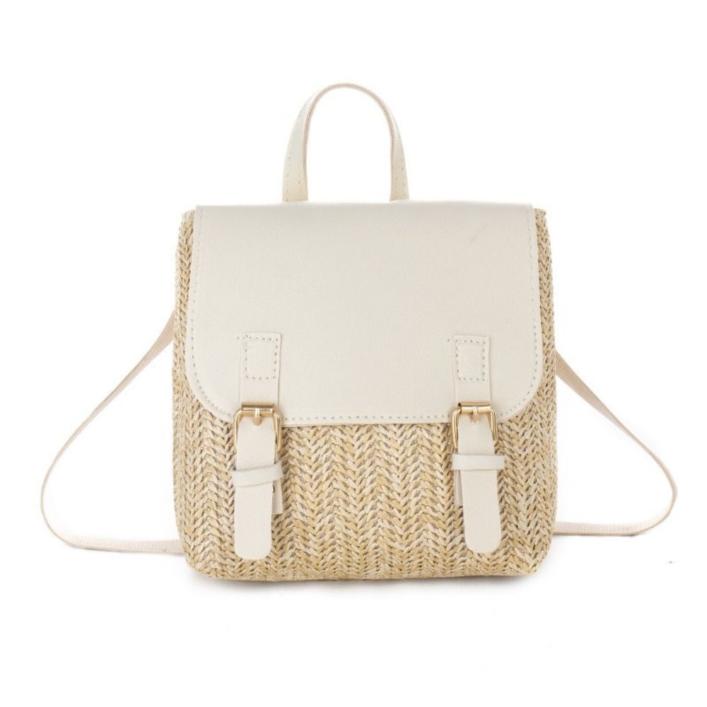 Luxury Bags Leather - 多用途バッグ PU レザーわらバックパックレトロデザインエレガントな外観ショルダーバッグヴィンテージスタイル高級織バックパック女性ファッション