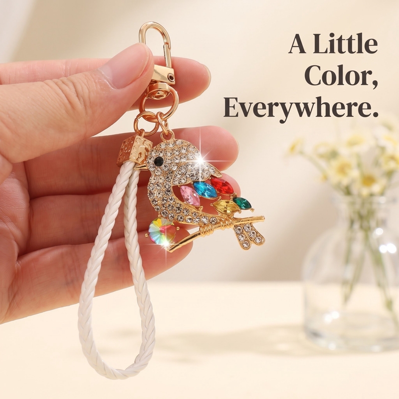 新しい高級感あふれる輝くクリスタル製のカケスのキーチェーン。 - Luxury Bags Cute のレビューと価格