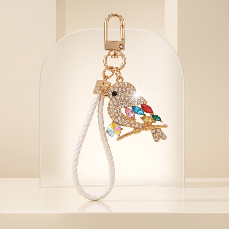 新しい高級感あふれる輝くクリスタル製のカケスのキーチェーン。 - Luxury Bags Cute のレビューと価格
