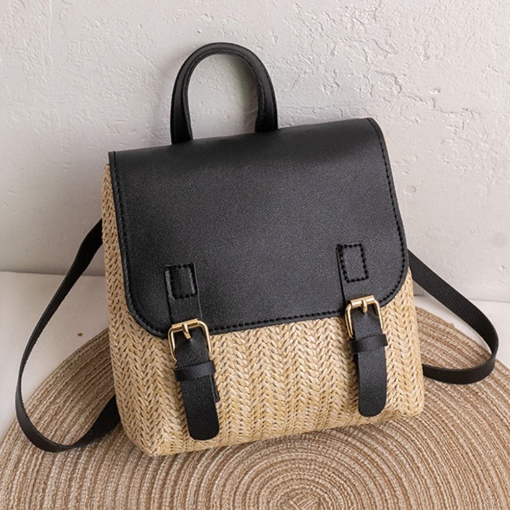 多用途バッグ PU レザーわらバックパックレトロデザインエレ - Luxury Bags Leather のレビューと価格