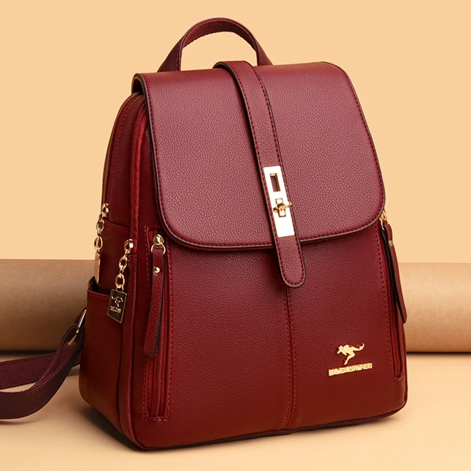 女性革大容量バックパック高品質ヴィンテージスクールバッグ女の - Luxury Bags Leather のレビューと価格